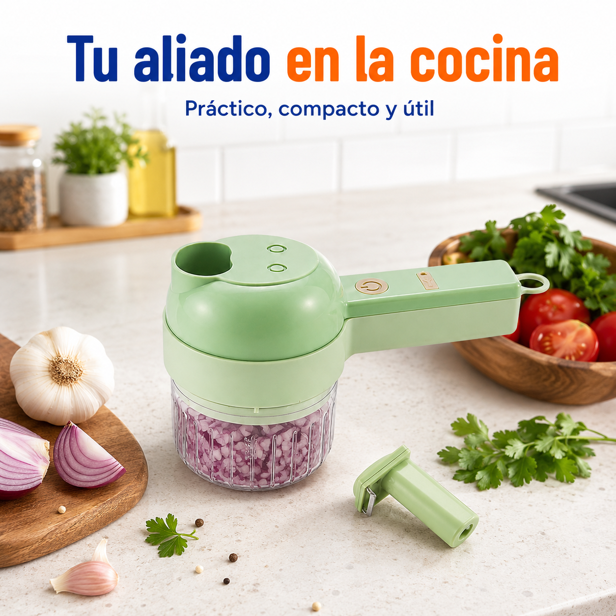 Picador de cocina 4 en 1 | Cocina rápido y sin ensuciar